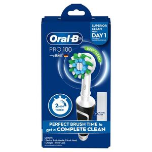 Toothbrushes: Oral B Pro 100 Deep Clean Electric Toothbrush Midnight Black