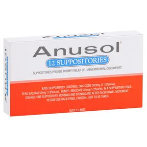Anusol: Anusol Suppositories 12pk