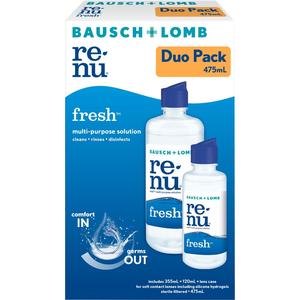 Bausch + Lomb Renu Fresh Multi Purpose Solution Duo Pack with Lens Case 355ml + 120ml