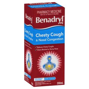 Benadryl: Benadryl PE Chesty Cough & Nasal Congestion Liquid 200ml