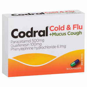 Codral Cold & Flu + Mucus Cough Capsules 16s