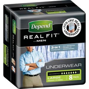 Depend REALFIT LGE Mens 8pk