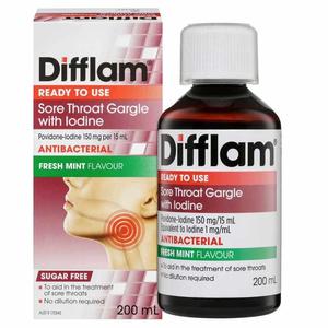 Difflam Ready to Use Sore Throat Gargle 200ml