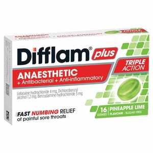 Difflam Plus Anaesthetic + Antibacterial + Anti-Inflammatory Sore Throat Triple &hellip;