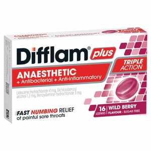 Difflam Plus Anaesthetic + Antibacterial + Anti-Inflammatory Sore Throat Triple &hellip;