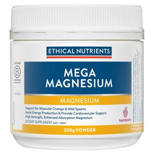 Ethical Nutrients Mega Magnesium Raspberry Powder 200g