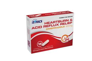 Ethics Heartburn & Acid Reflux Relief Omeprazole 20mg Capsules 14s
