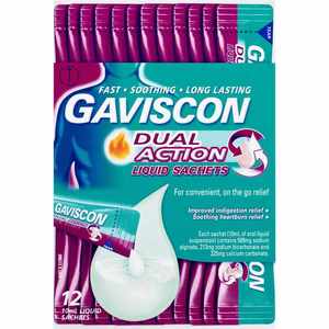 Gaviscon Dual Action Liquid Sachet 10ml 12s
