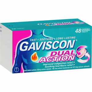 Gaviscon Dual Action Peppermint Tablets 48s