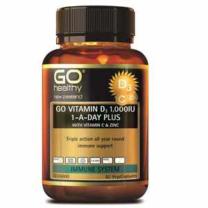 GO Healthy GO Vitamin D3 1,000IU Plus Vitamin C & Zinc VegeCapsules 60s