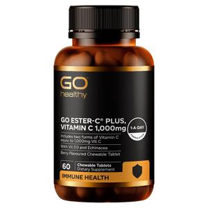 GO Healthy GO Ester-C Plus 1000mg Berry Chewable Tablets 60s