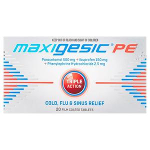 Maxigesic PE Triple Action Cold Flu & Sinus Relief 20s