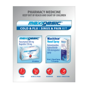 Maxigesic: Maxigesic Cold & Flu Sinus & Pain Kit