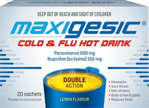 Maxigesic Cold & Flu Lemon Hot Drink 20s