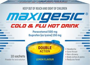 Maxigesic Cold & Flu Lemon Hot Drink 10s