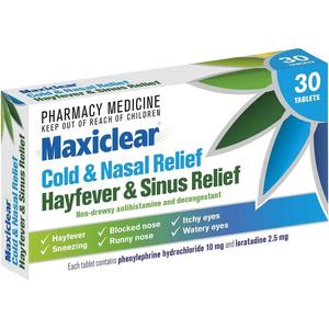 Maxiclear: Maxiclear Cold & Nasal Hayfever&Sinus 30s