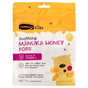Cough Cold: Comvita Kids UMF 10+ Manuka Honey Soothing Pops (3 flavour 15 variety pack) 15pk