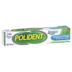 Polident Denture Adhesive Cream Tube Flavour Free 60g