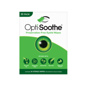 Eye Medicines: Opti-Soothe Preservative Free Eyelid Wipes 30s