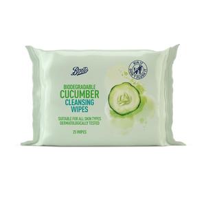 Facial Wipes: Boots Biogradable Cucumber Cleansing Wipes 25s