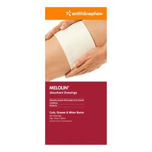 Bandages Plasters Supports: Melolin 10x20cm - Sold as Individual Strip
