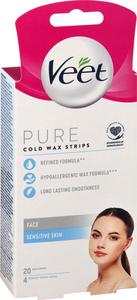 Waxing Depilatory Bleach: Veet Pure Cold Wax Strips Face 20pk