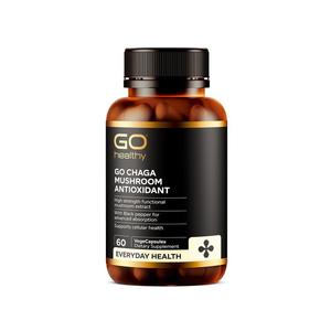 Detox Antioxidants: GO Healthy GO Chaga Mushroom Antioxidant VegeCapsules 60s