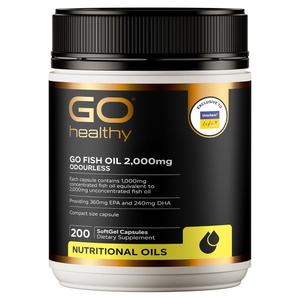 Fish Nutritional Oils: GO Healthy GO Fish Oil 2000mg Capsules 200s