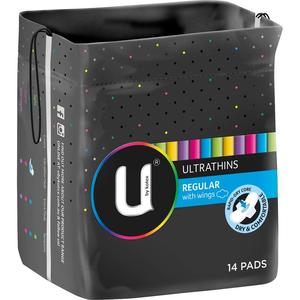 Feminine Hygiene: U By Kotex Pads Ultra Thin Wing Regular 14pk