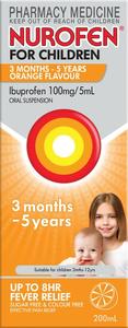 Pain Relief: Nurofen For Children 3 Months - 5 Years Orange 200ml
