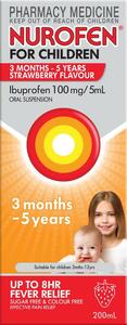 Nurofen For Children 3 Months - 5 Years Strawberry 200ml