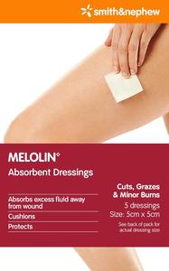 Smith Nephew: Melolin Absorbent Dressing 5cm x 5cm 5Pk