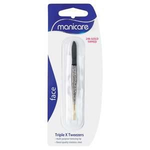 Manicare Tweezer Triple X 24k Gold Tipped