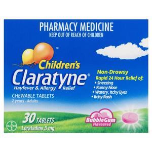 Claratyne Bubblegum Chews 5mg 30s
