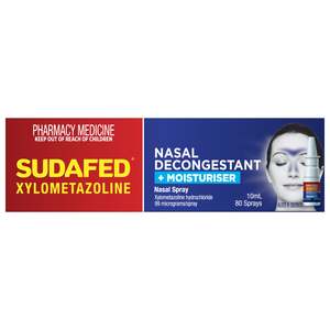 Sudafed Xylo Nasal Decongestant + Moisturiser Nasal Spray 10ml