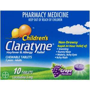 Claratyne Childrens Grape Tablets 5mg 10s
