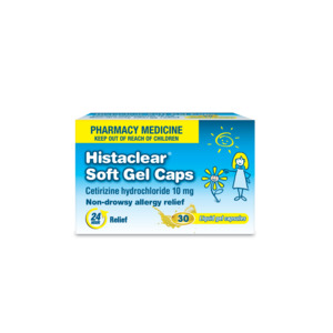 Medicines Allergy Hayfever: Histaclear 10mg Soft Gel Capsules 30s