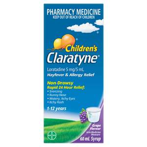 Medicines Allergy Hayfever: Claratyne Childrens Grape Syrup 60ml