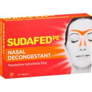 Sudafed PE Nasal Decongestant Tabletss 24 10mg
