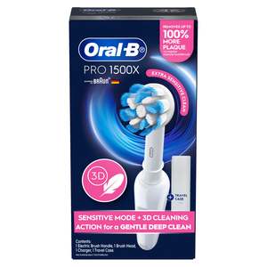 Oral B Pro 1500X Extra Sensitive White Electric Toothbrush White