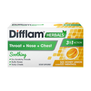 Difflam Herbals 3-In-1 Loz Hl Menthol 32s