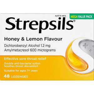 Cough Cold: Strepsils Soothing Sore Throat Lozenges Honey and Lemon 48s