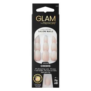 False Nails Nail Art: Glam by Manicare Press On Nails Medium Almond Fashion Kit
