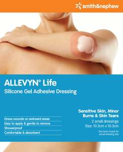 Bandages Plasters Supports: Allevyn Life Dressing 10.3cm sq /CS Pack 2pk