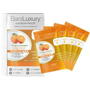 Manicure Pedicure Tools: Morgan Taylor Bare Luxury Complete 4-Step Pedicure and Manicure Energy Orange & Lemongrass 4pk
