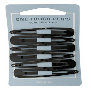 Mae One Touch Clips 5cm Black 6s