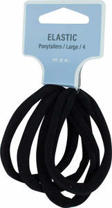 Hair Accessories: Mae Elast Pony L Black 4pk