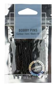 Adorn by Mae Bobby Pins Contour 5cm Black 60s