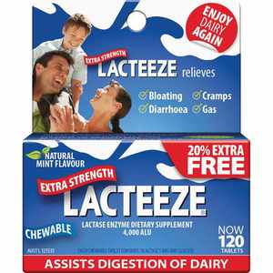 Lacteeze Aids Digestion of Lactose tablets 120s