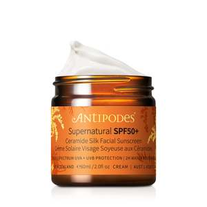 Sun Travel Sun Protection: Antipodes Supernatural SPF50+ Ceramide Silk Facial Sunscreen 60ml
